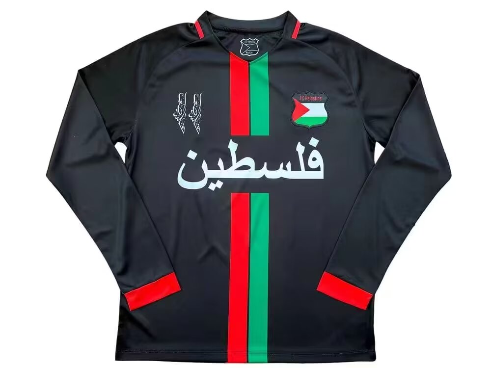 Fans Version 24/25 Palestine black Arabic long sleeve