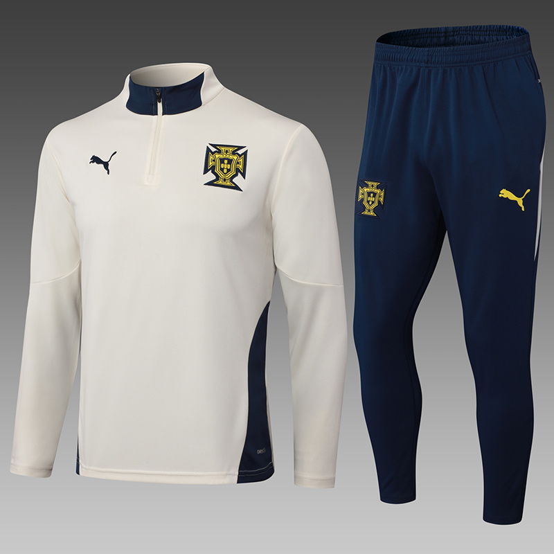 25/26 Portugal beige half zip Tracksuit kits