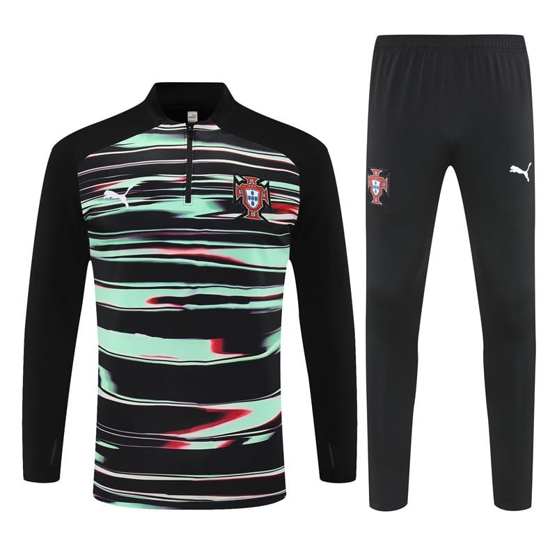 25/26 Portugal green and black half zip Tracksuit kits