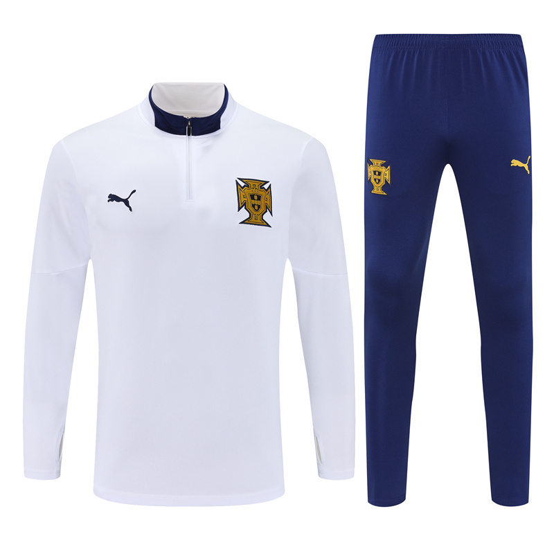 25/26 Portugal white half zip Tracksuit kits