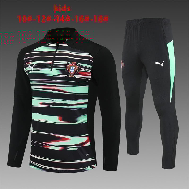 25/26 Portugal kids  half zip Tracksuit kits