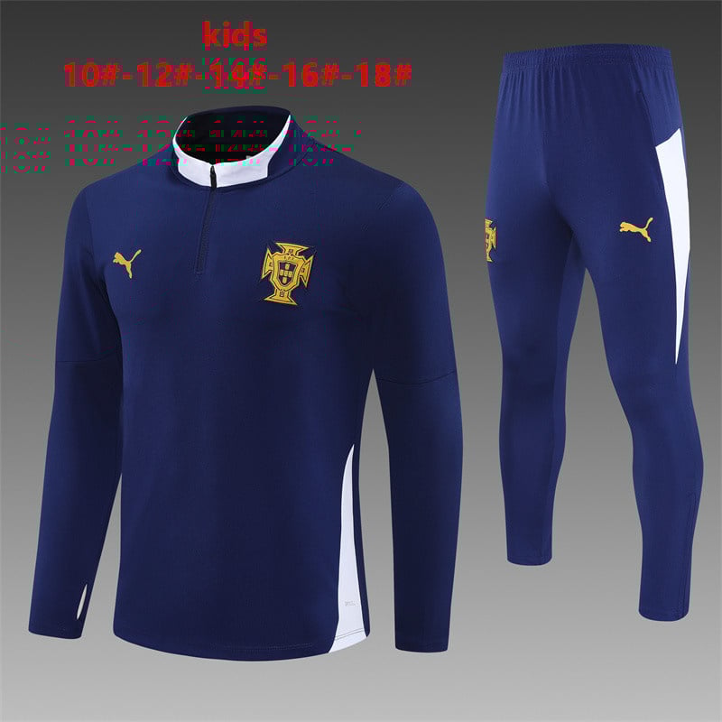 25/26 Portugal kids half zip Tracksuit kits