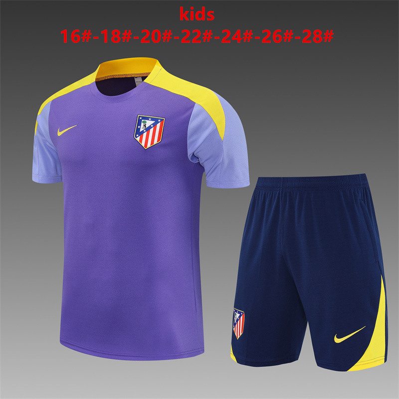 25/26Atletico Madrid purple  kids Training Kits