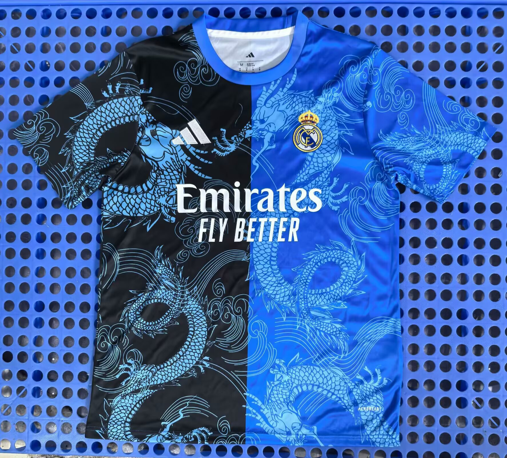 Fan version2526 Real Madrid  Long black and blue training suit