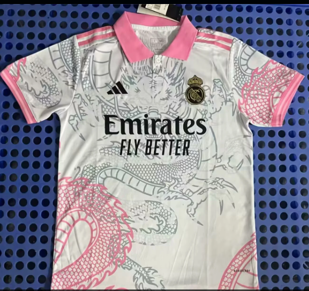 Fans Version 25/26 Real Madrid Dragon Pink Collar POLO
