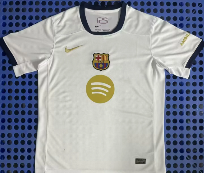 Fans Version 25/26 Barcelona White Circle Advertisement Yellow Special Edition 