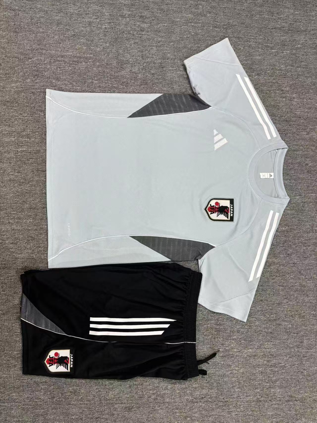 25/26 Adult short leeved  apanese light gray Training Kits
