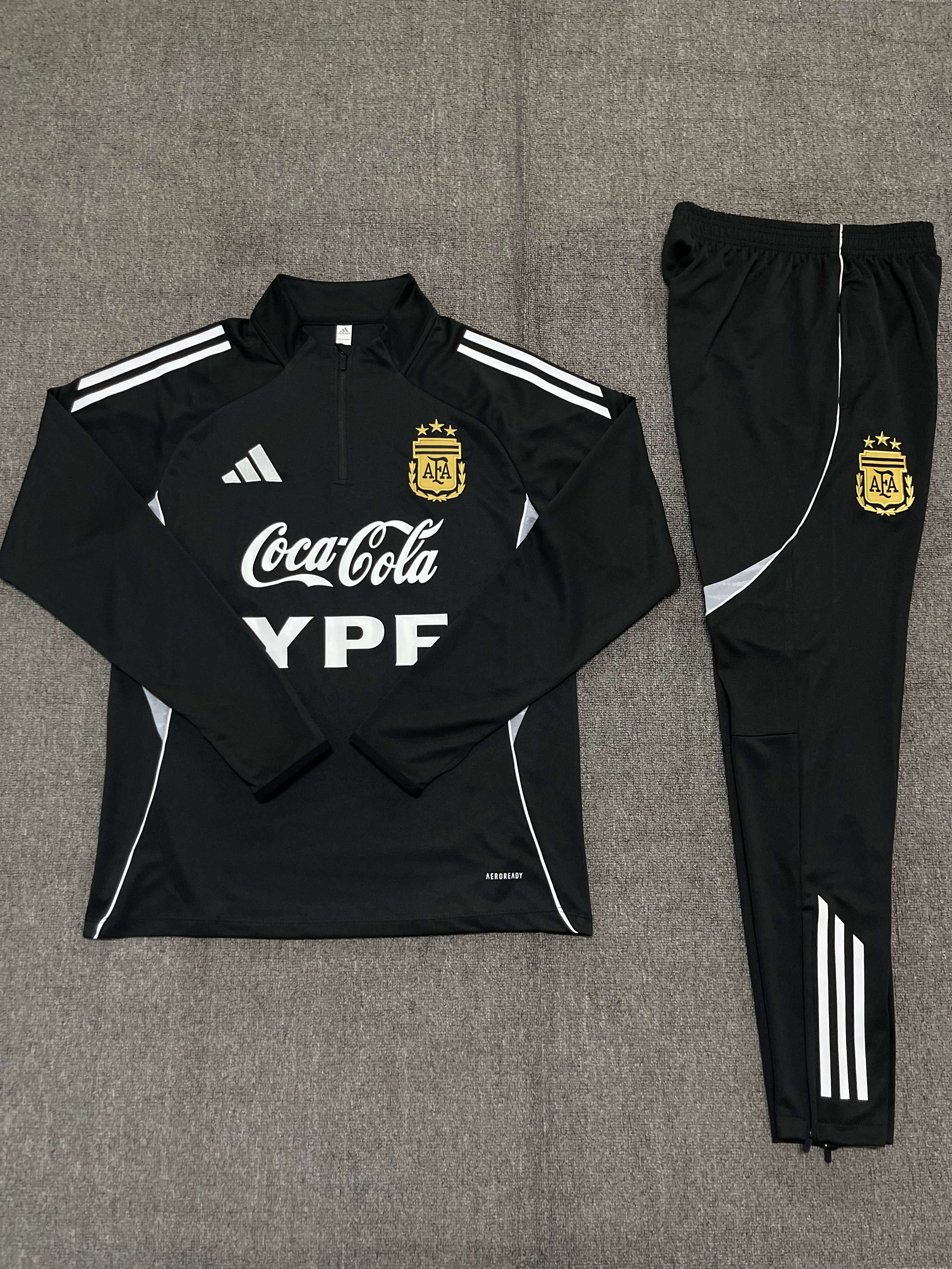 25/26 Kid half Latin Argentina Black Tracksuit Kits