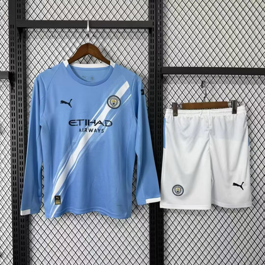  Adults kits 25/26 Manchester City home long-sleeved