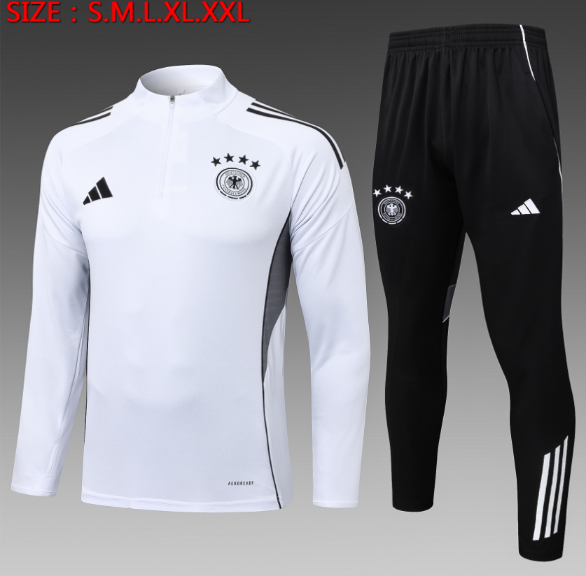  25/26 Half German White (four-star team emblem) Tracksuit