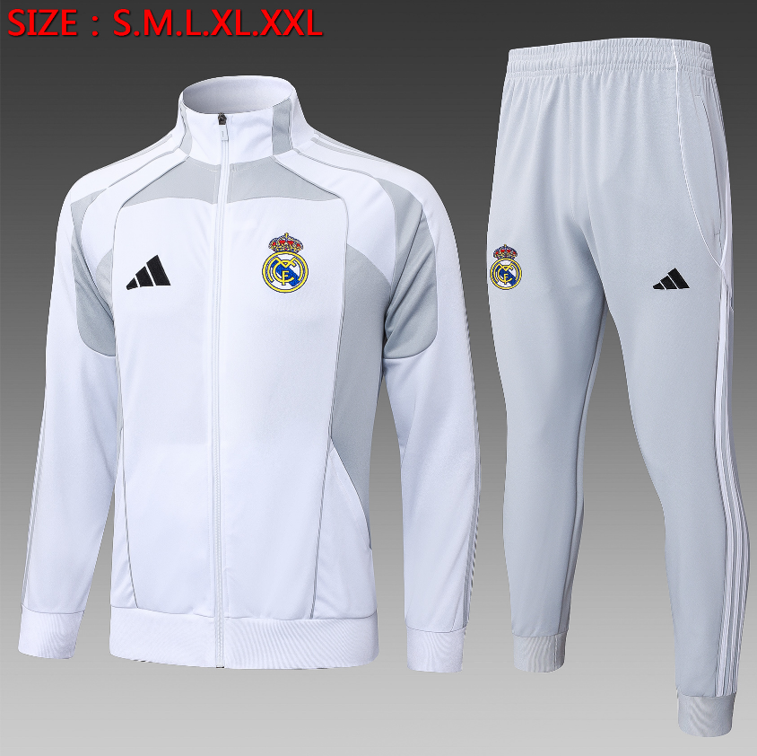 25/26 Real Madrid White Grey Jackets sets