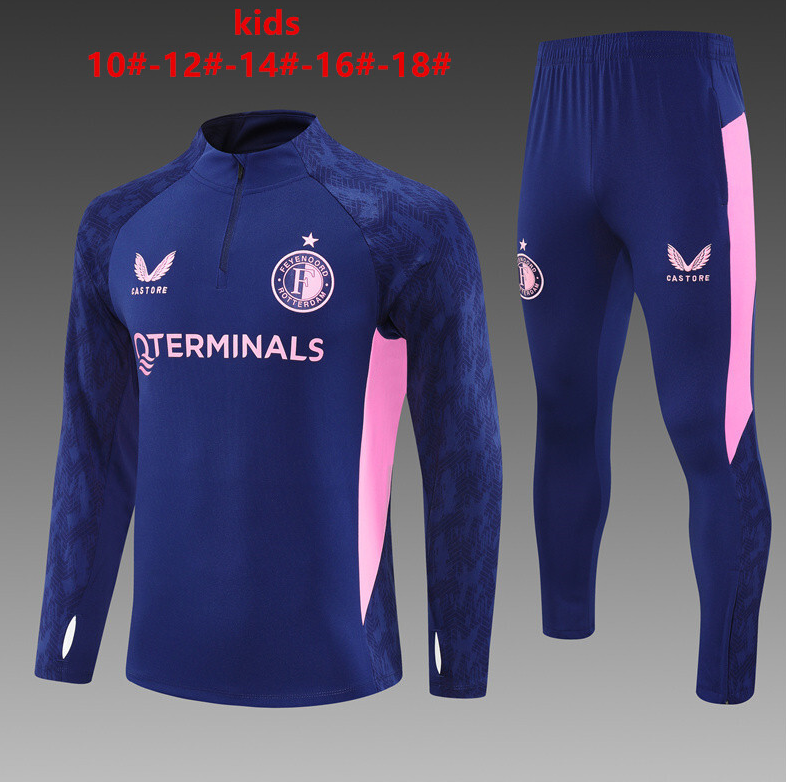 25/26 kid half Feyenoord royal blue Tracksuit