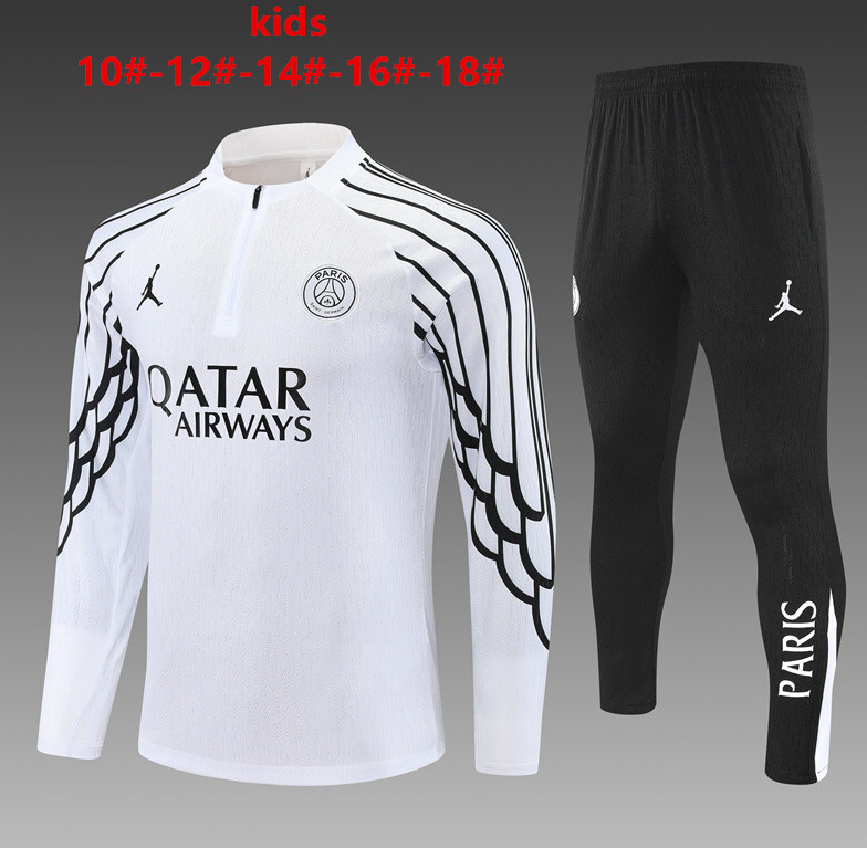 25/26 kid half Jordan Paris White Champions League Edition Tracksuit