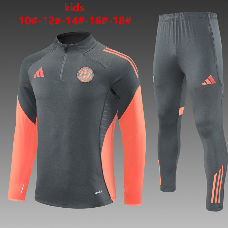 25/26 kid half  Bayern Dark Grey Tracksuit