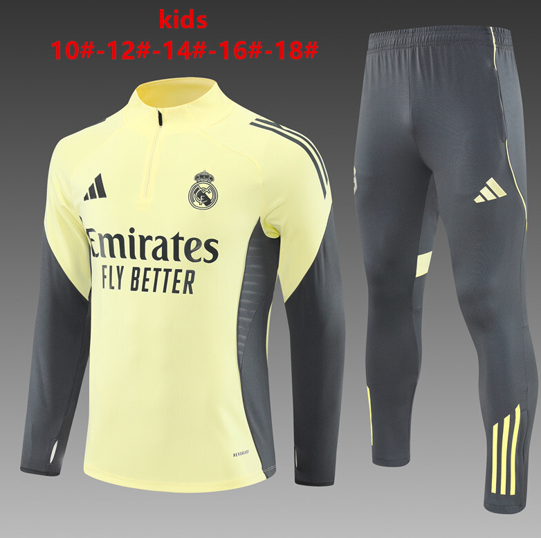 25/26 kid half Real Madrid Yellow Tracksuit