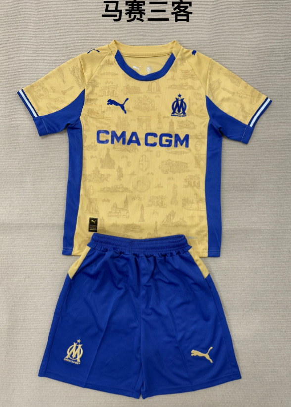 kids Kits 25/26 Marseille Three away