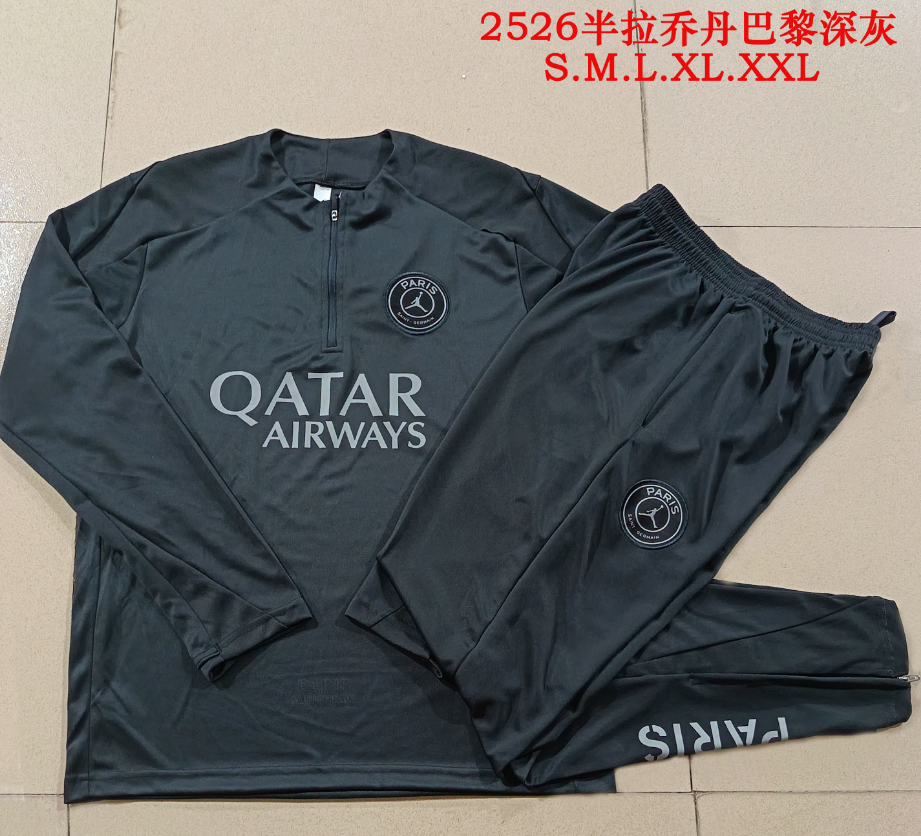 25/26 Half Pull Jordan Paris Dark Grey Tracksuit