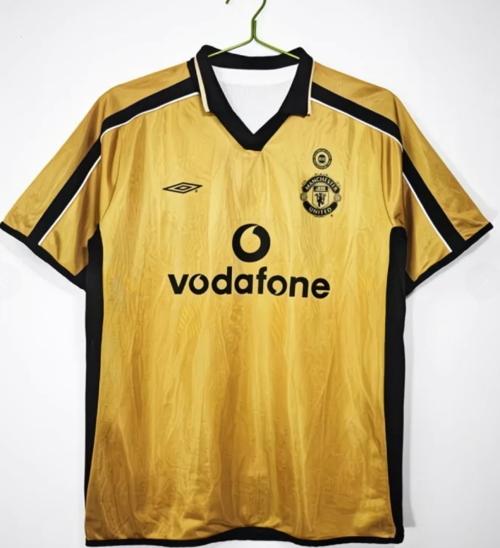 Retro 01/02 Manchester United Double sided Centenary Edition Gold