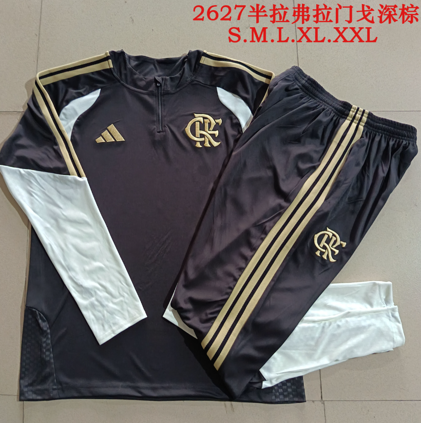 26/27 Half Pull Flamengo Dark Brown Tracksuit