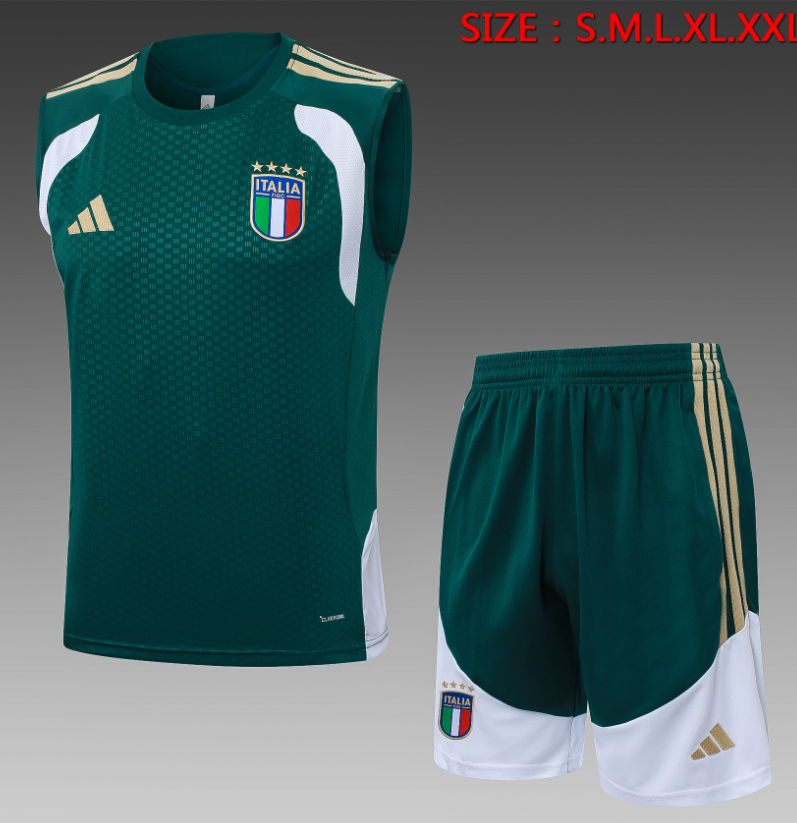 26/27 vest Italian dark green training suit set