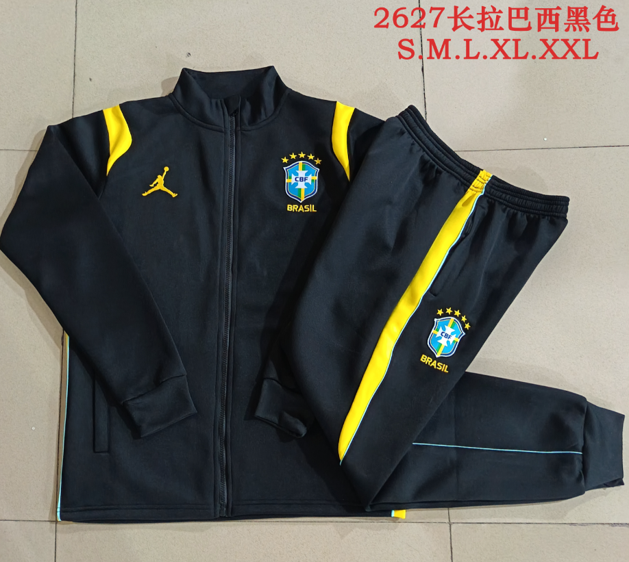 26/27 Long Pull Brazilian black (yellow color scheme) Jackets sets