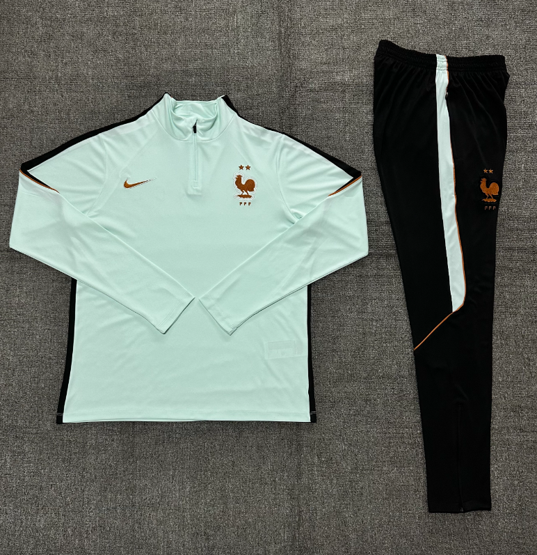 26/27 Kids Half Pull  France Light green Tracksuit