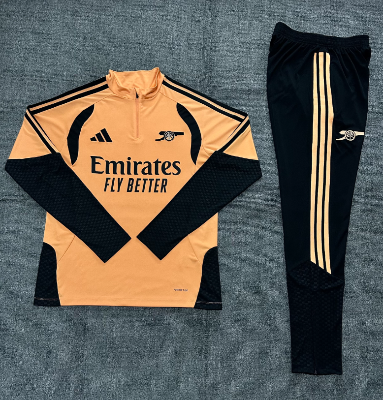 26/27 Adults Half Pull Arsenal Orange Tracksuit
