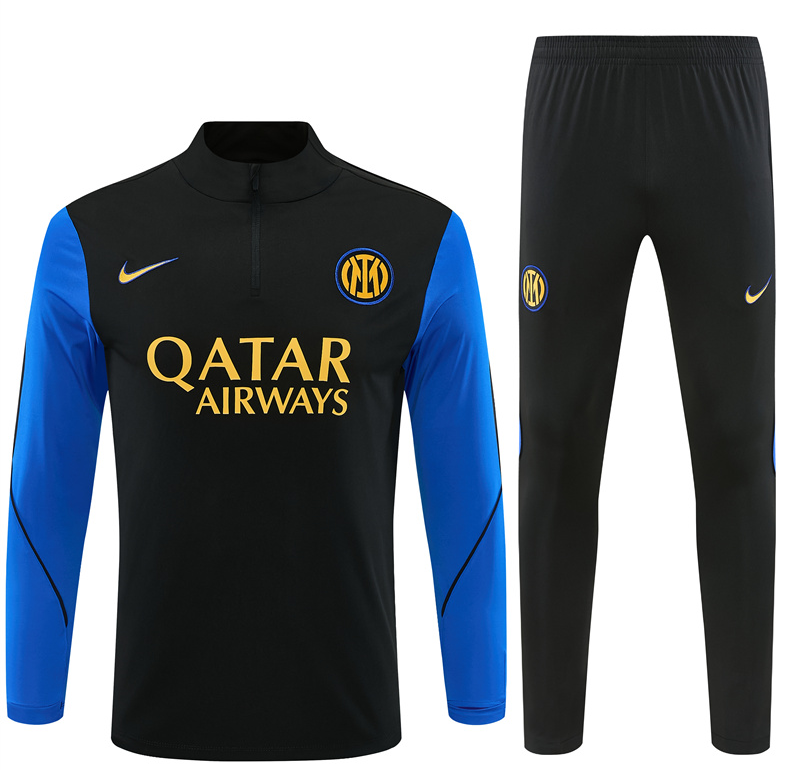 26/27 Adults Half Pull Inter Milan black Tracksuit 
