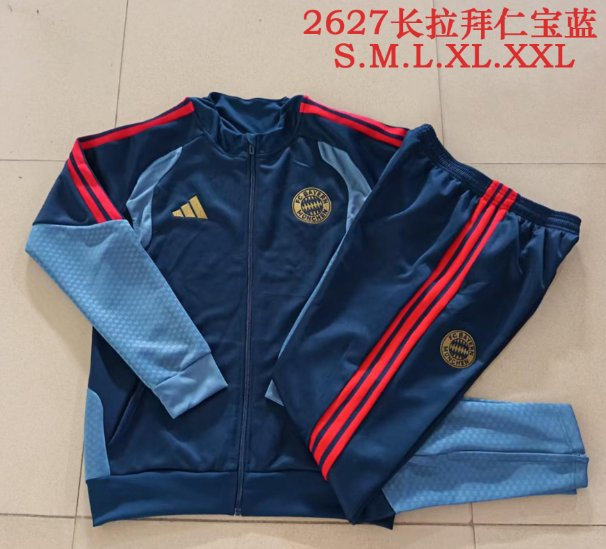 26/27 Long Pull Bayern Munchen Royal Blue Jackets sets