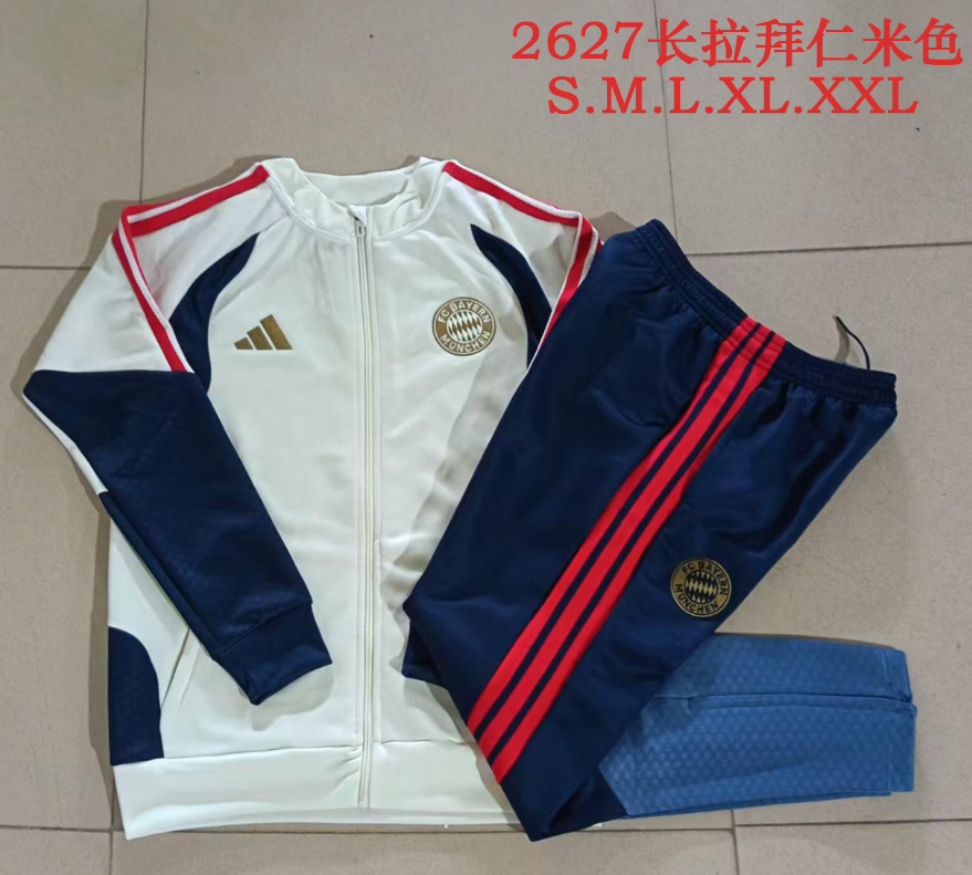 26/27 Long Pull Bayern Munchen Beige Jackets sets