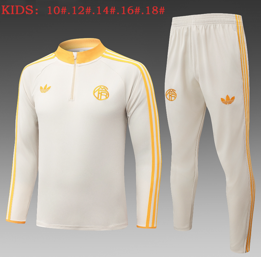 26/27 Kids Half Pull Bayern Munchen Beige Tracksuit