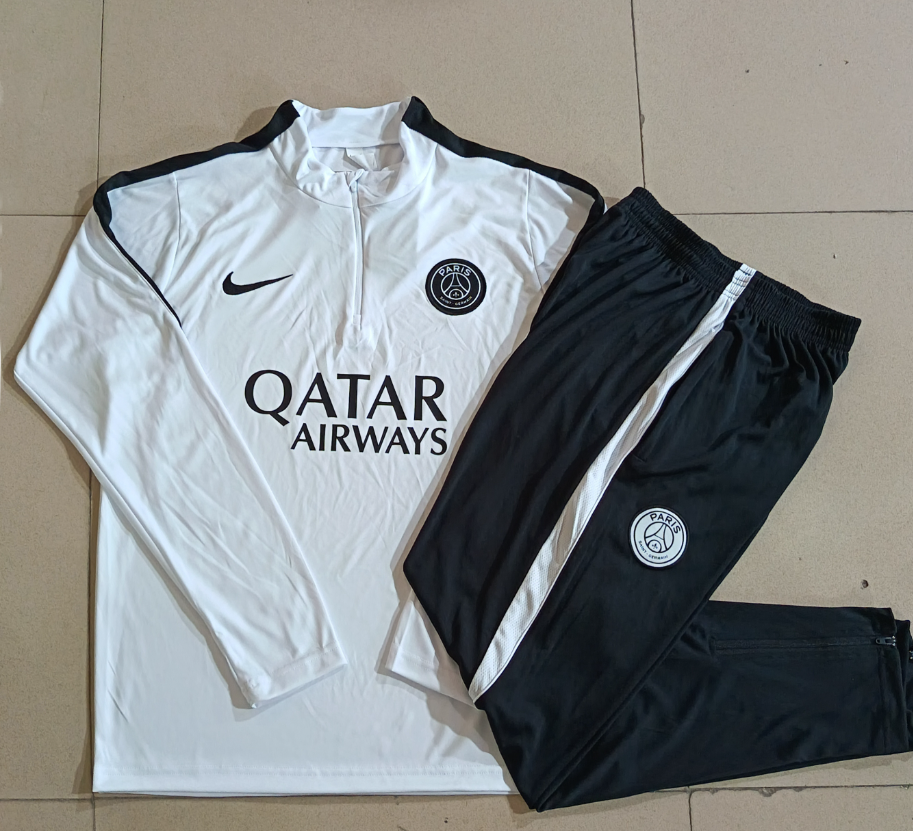 26/27 Kids Half Pull Paris White [Black Label] Tracksuit