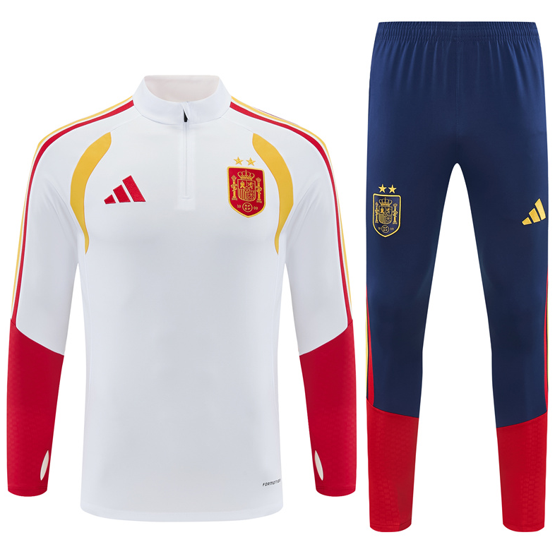 26/27 Adults Half Pull Spain white【two stars】 Tracksuit