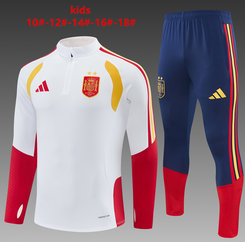 26/27 Kids Half Pull Spain white [two Star] Tracksuit
