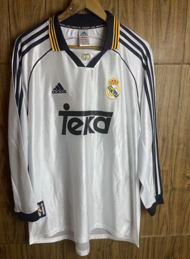 Retro 98/00 white Real Madrid long sleeve