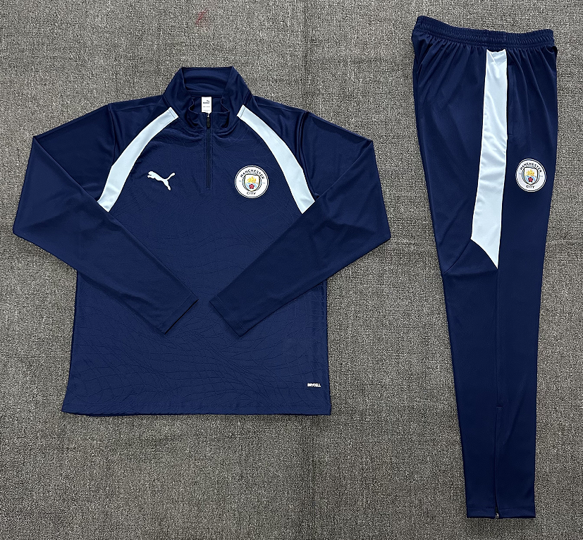 26/27 Adults Half Pull Manchester City Royal Blue Tracksuit