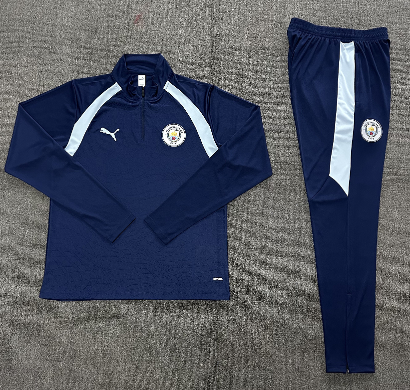26/27 Kids Half Pull Manchester City Royal Blue Tracksuit