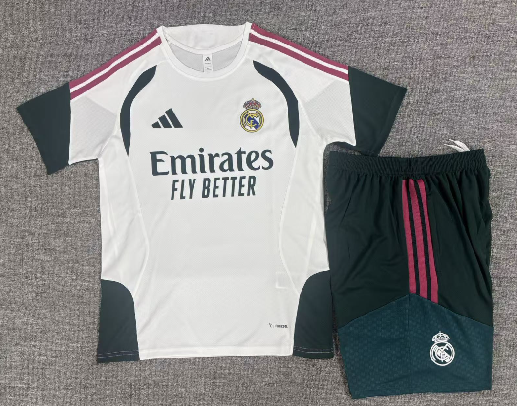 26/27 Adults Real Madrid white with dark green Training Kits